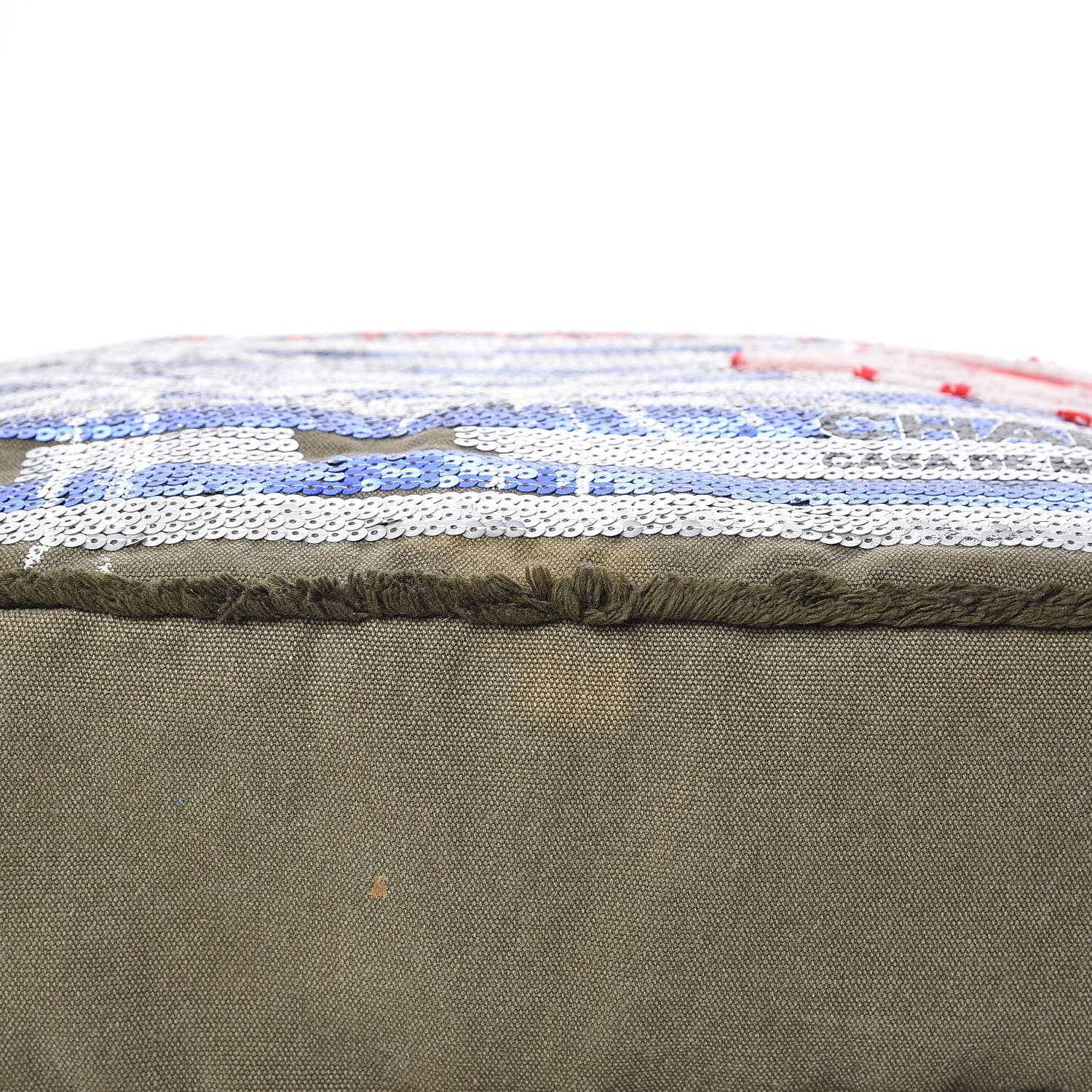 Chanel Canvas Sequins Cubano Trip Hobo Khaki 10 of 13
