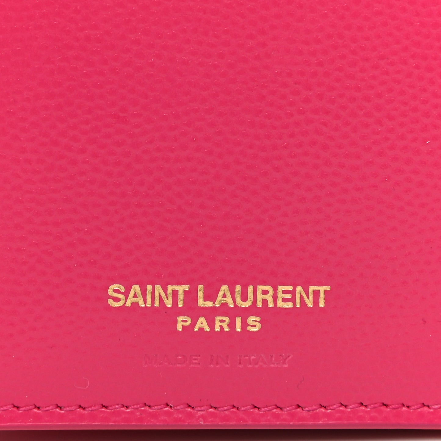 Grain De Poudre Matelasse Chevron Monogram Compact Tri Fold Wallet Fuschia