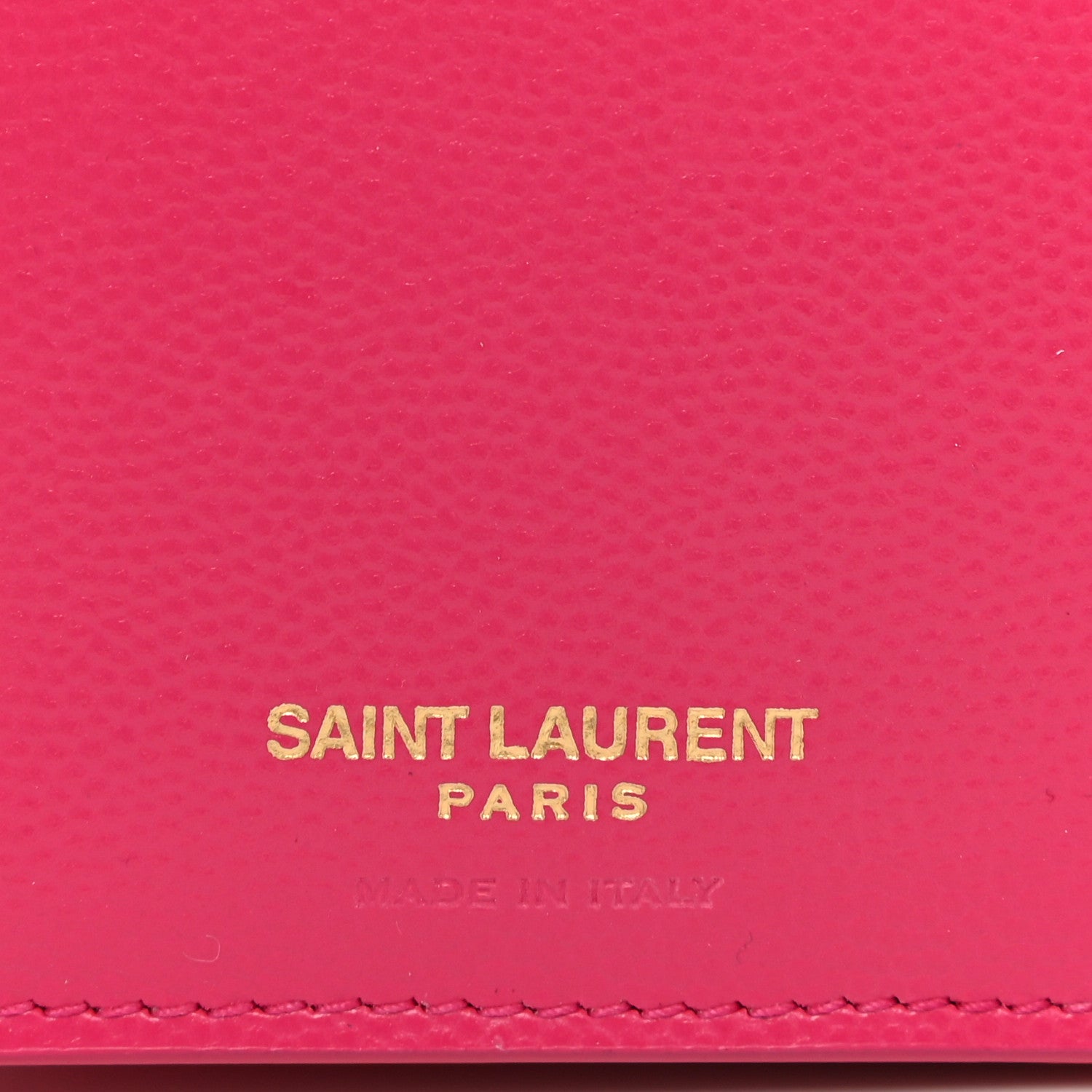 Saint Laurent Grain De Poudre Matelasse Chevron Monogram Compact Tri Fold Wallet Fuschia 6 of 13