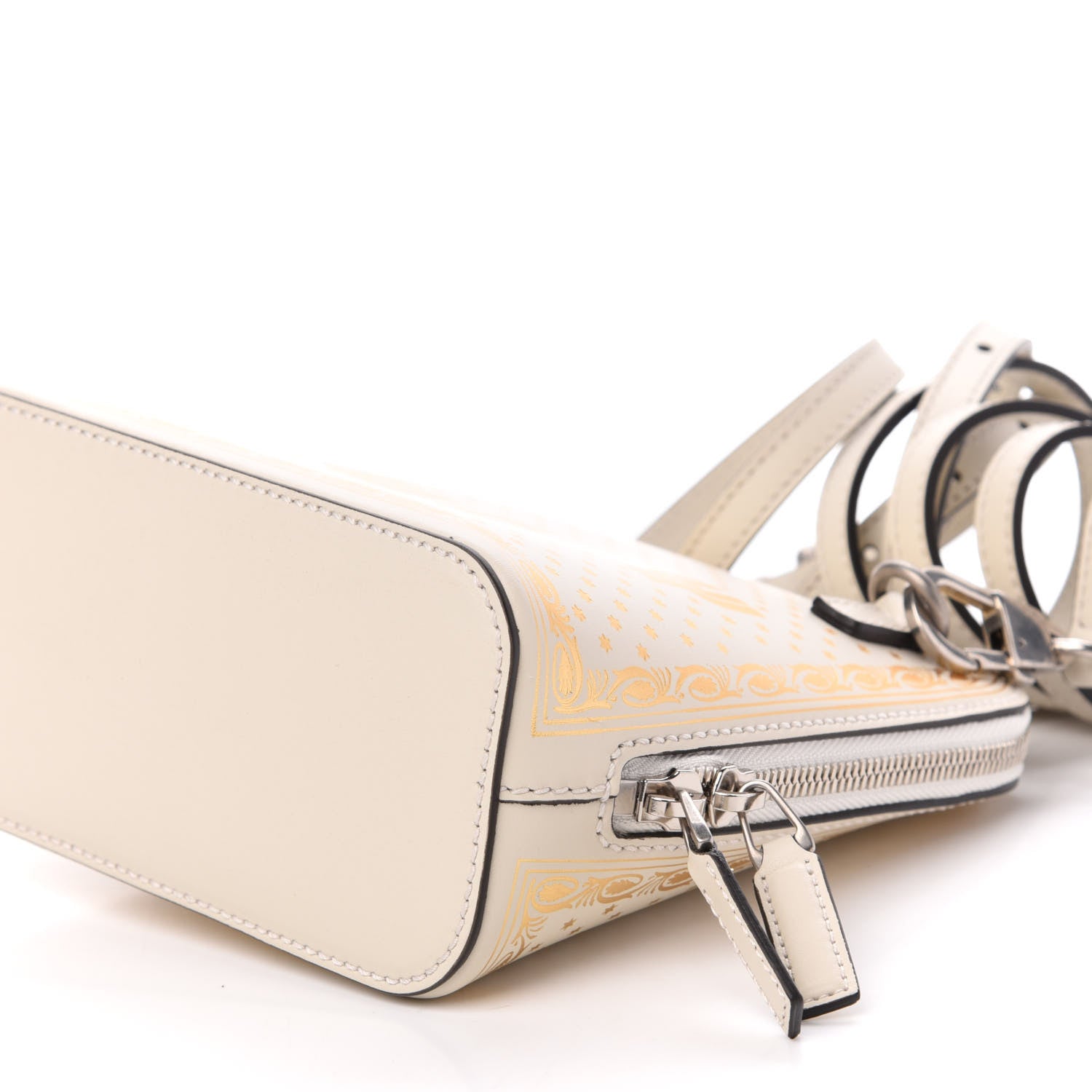 Gucci X SEGA Calfskin GUCCY Stars Mini Dome Shoulder Bag Mystic White Gold 10 of 11
