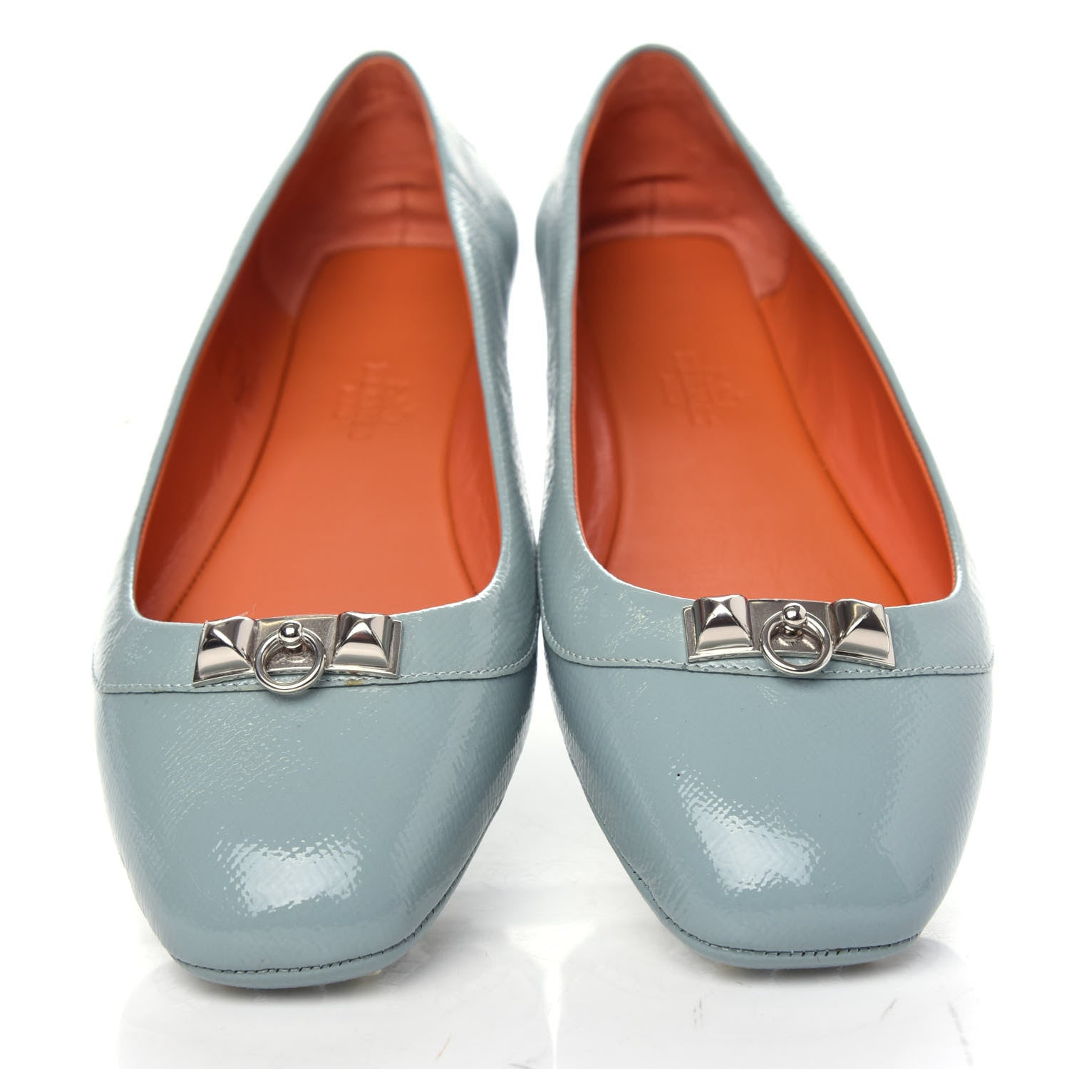 Hermes Patent Epsom Liberty Ballerina Flats 37.5 Ciel 5 of 9