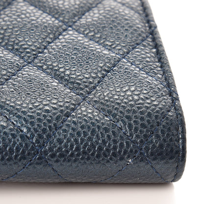 Chanel Metallic Caviar Quilted Card Holder Blue 9 of 10