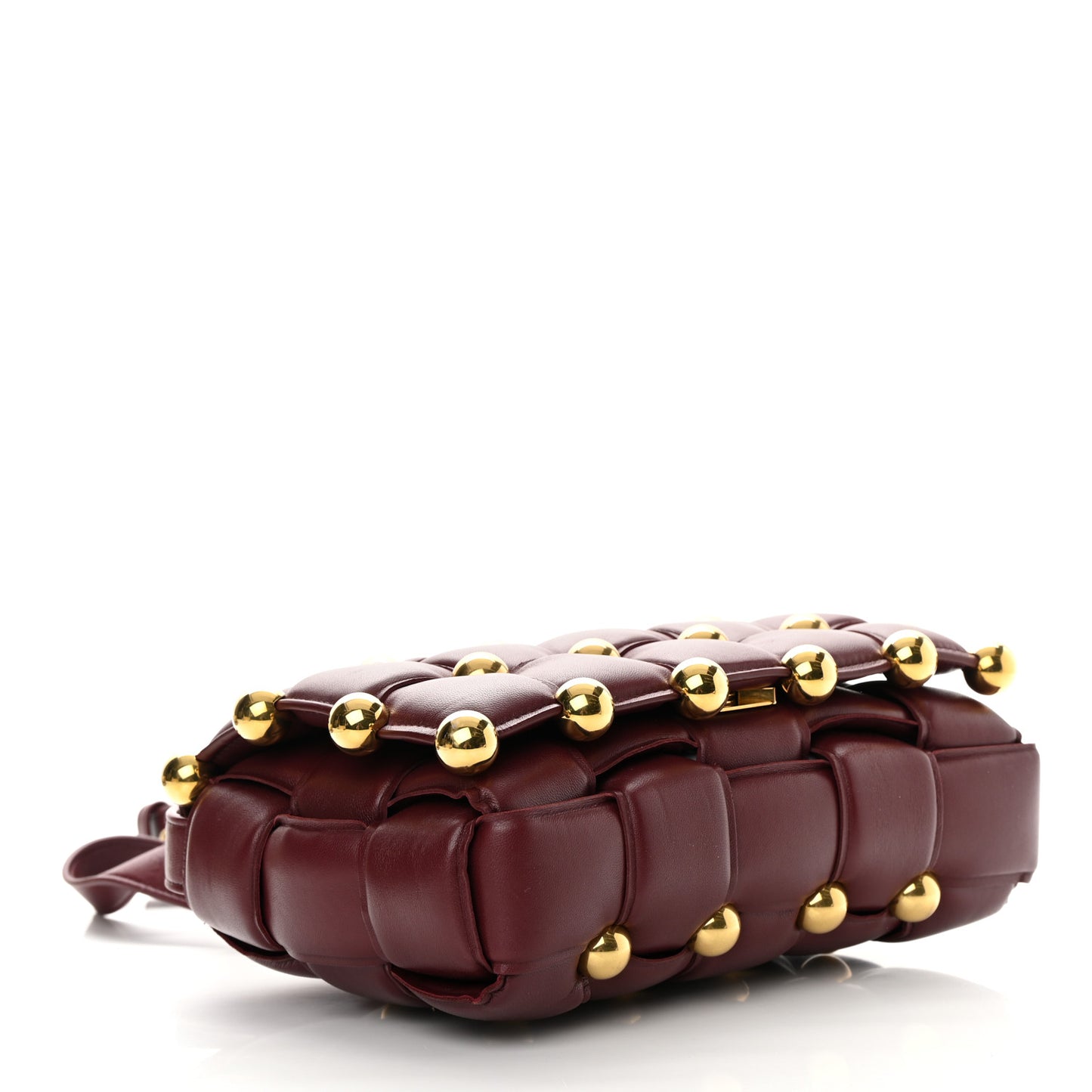 Nappa Maxi Intreccio Studded Padded Cassette Crossbody Bag Barolo