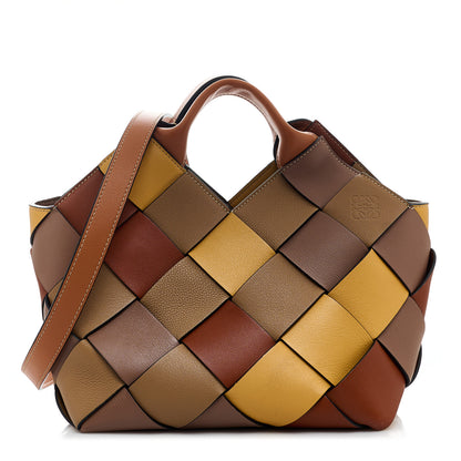 Loewe Calfskin Small Woven Basket Surplus Bag Hazelnut Camel 1 of 12
