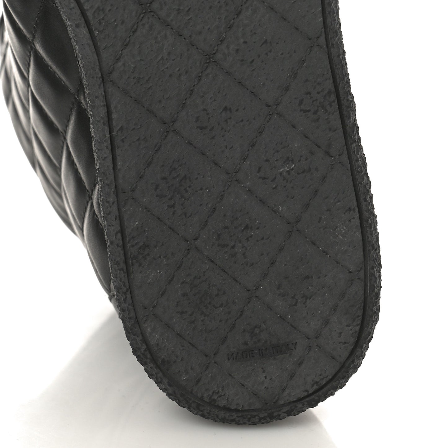 Lambskin Quilted High Top Sneakers 36.5 Black