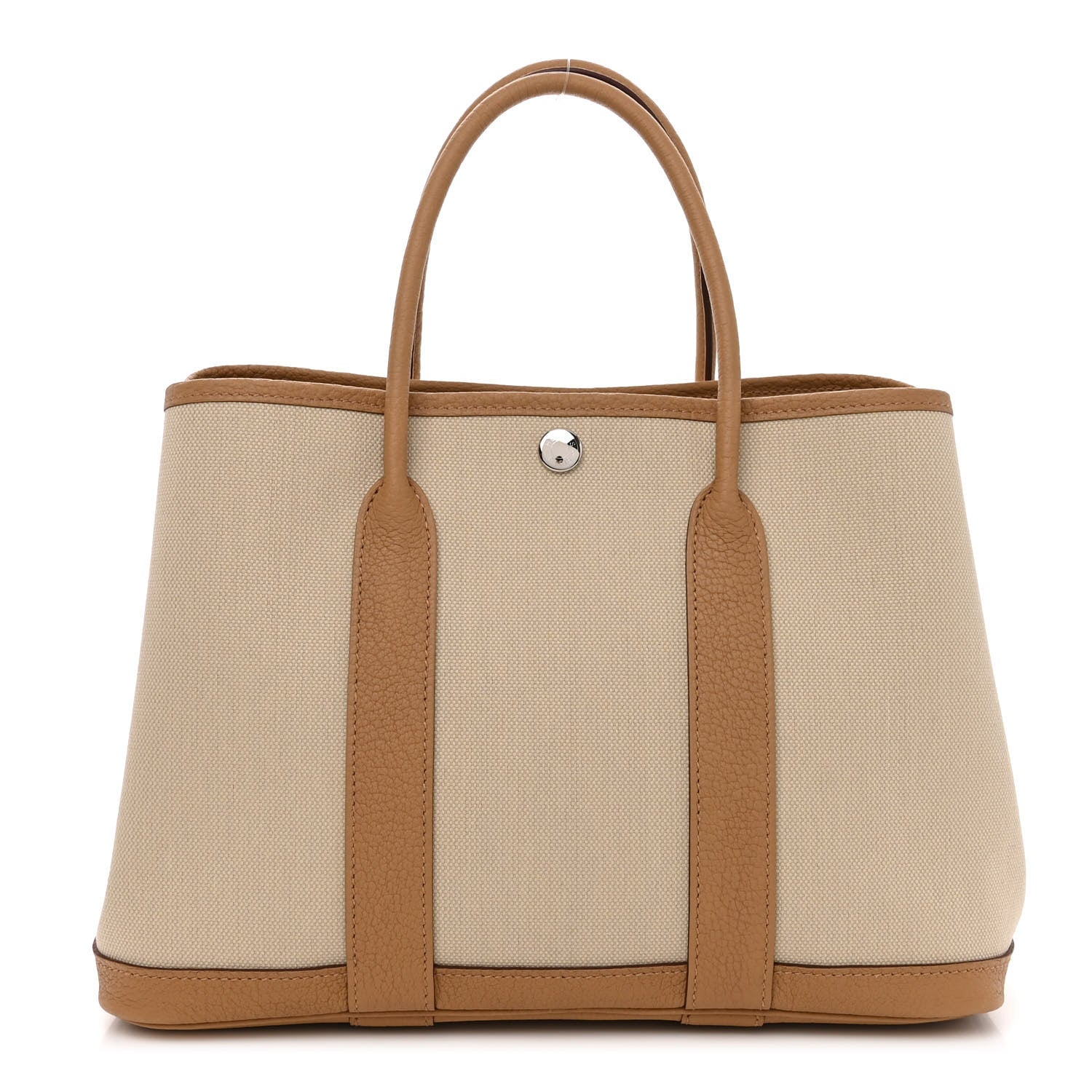 Hermes Toile Militaire Vache Country Garden Party 30 TPM Tote Beton Etoupe 1 of 11