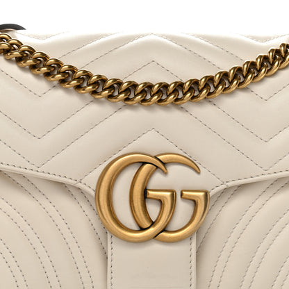 Gucci Calfskin Matelasse Small GG Marmont Shoulder Bag White 8 of 11