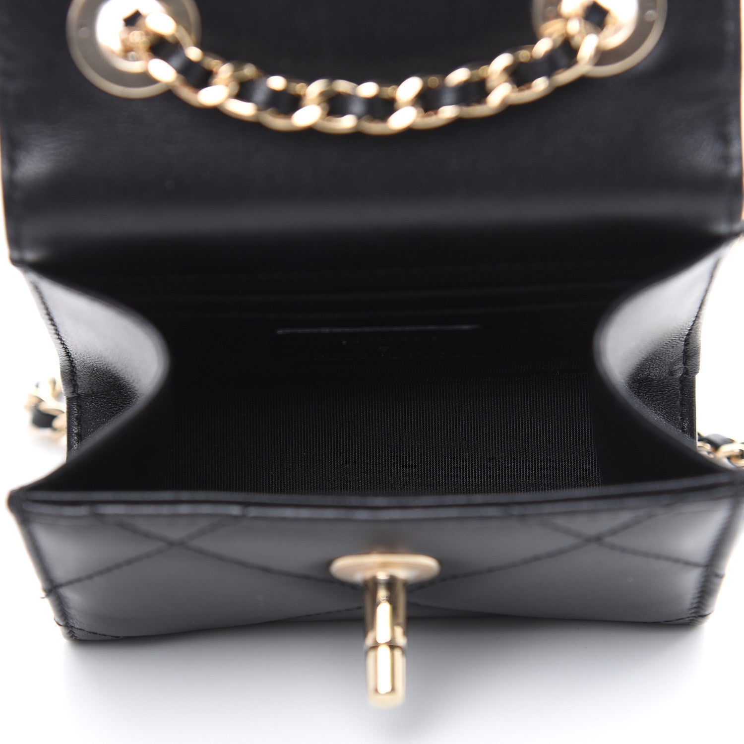 Chanel Lambskin Quilted Mini Trendy CC Chain Wallet Black 5 of 12