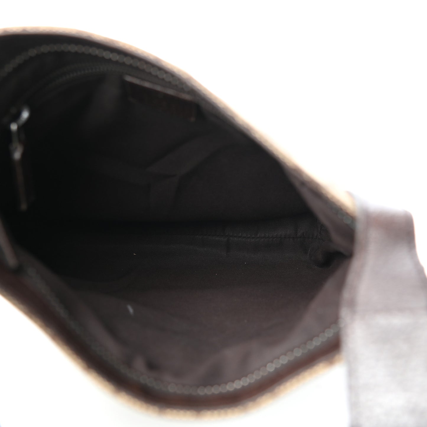 Monogram Flat Messenger Bag Beige Dark Brown
