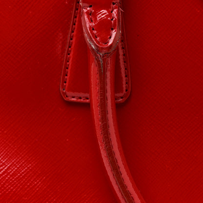 Prada Saffiano Vernice Mini Galleria Double Zip Tote Rosso 28 of 30