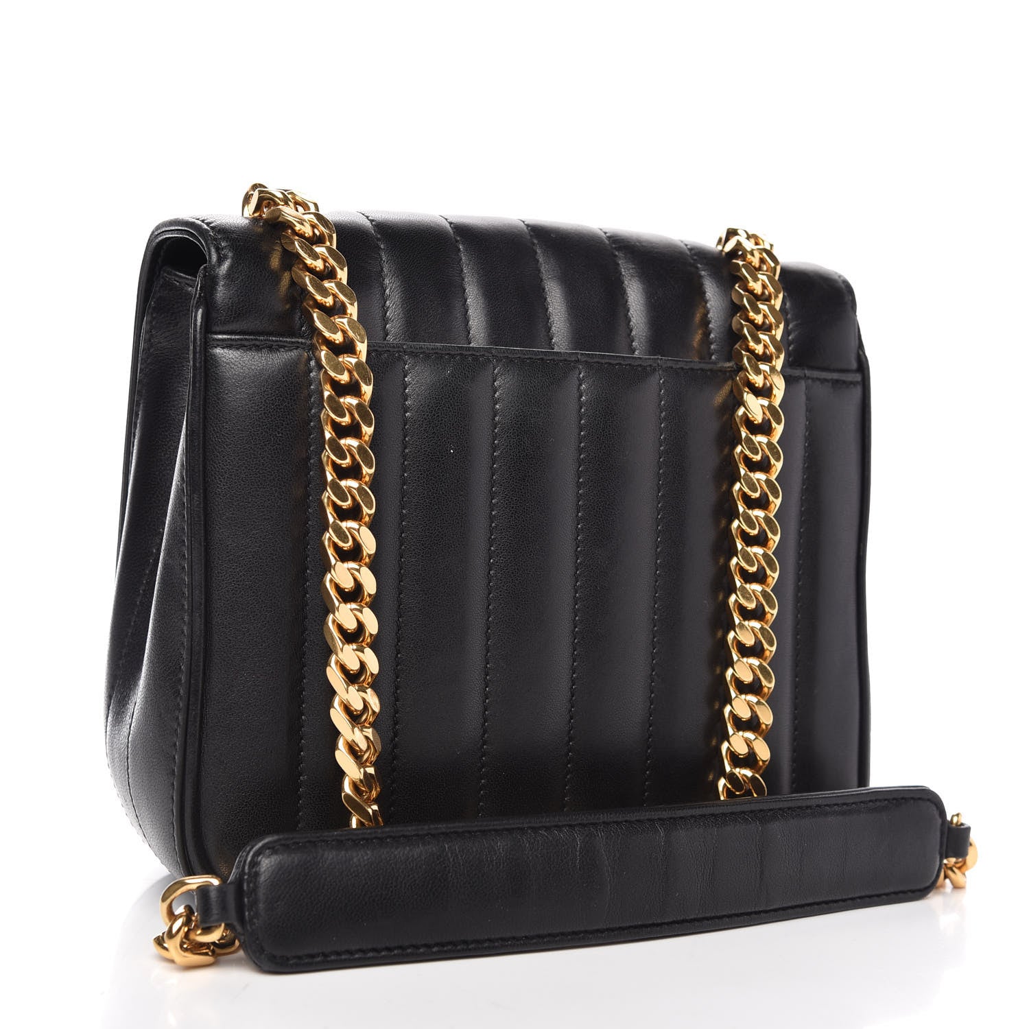 Saint Laurent Lambskin Matelasse Monogram Medium Vicky Chain Bag Black 3 of 10