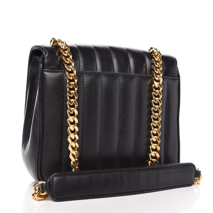 Saint Laurent Lambskin Matelasse Monogram Medium Vicky Chain Bag Black 3 of 10