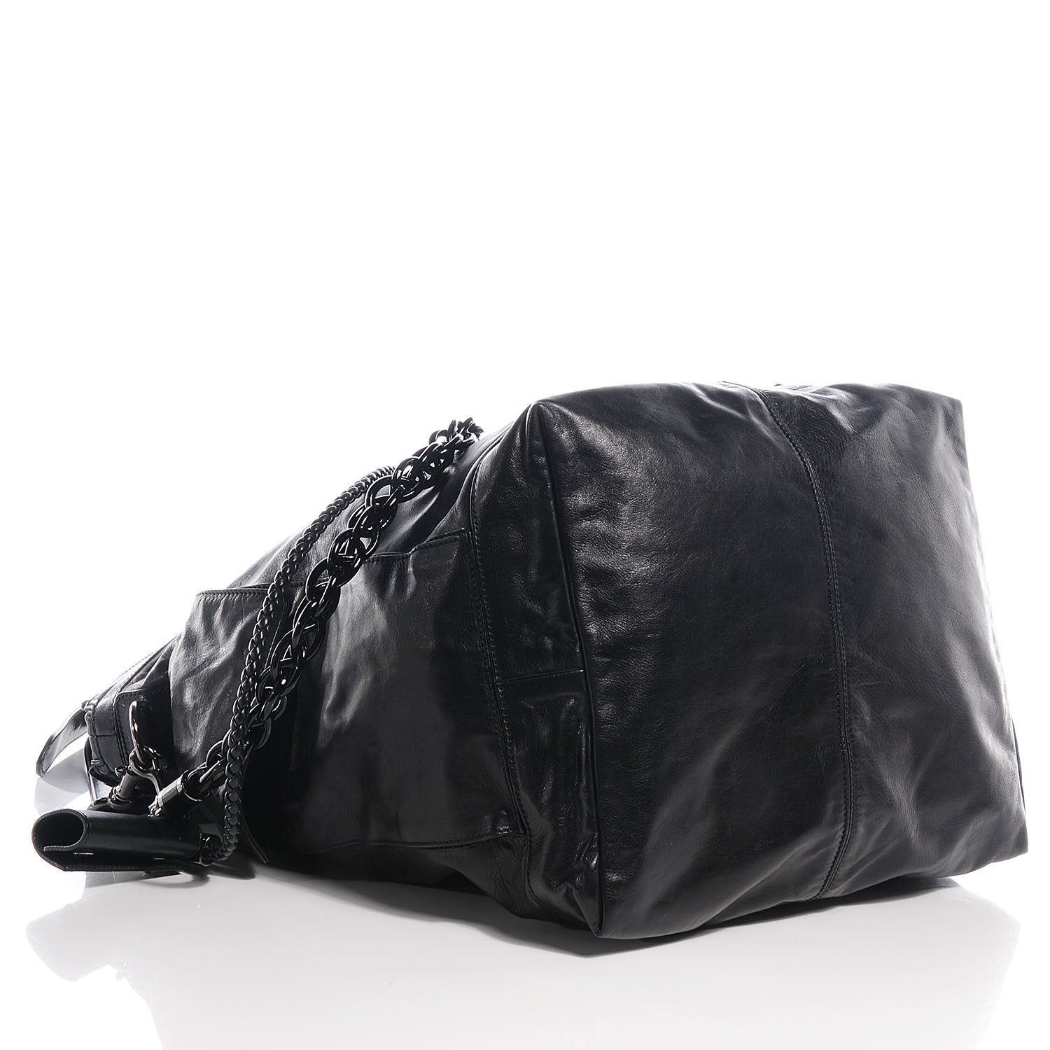 Gucci Mens Leather Large Crest Trademark Tote Black 4 of 9