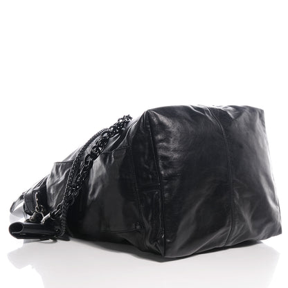 Gucci Mens Leather Large Crest Trademark Tote Black 4 of 9