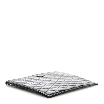 Saint Laurent Patent Calfskin Quilted Zipped Pouch Black 4 of 6