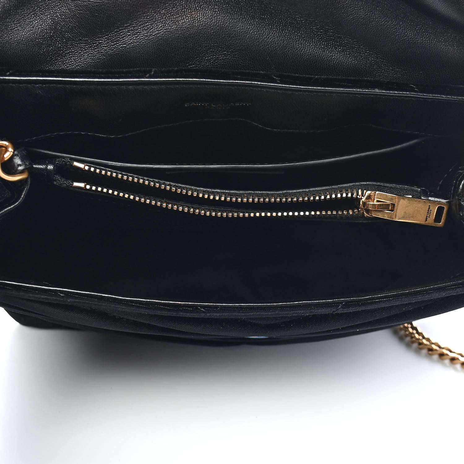 Saint Laurent Velvet Y Quilted Monogram Small Loulou Chain Satchel Black 4 of 9