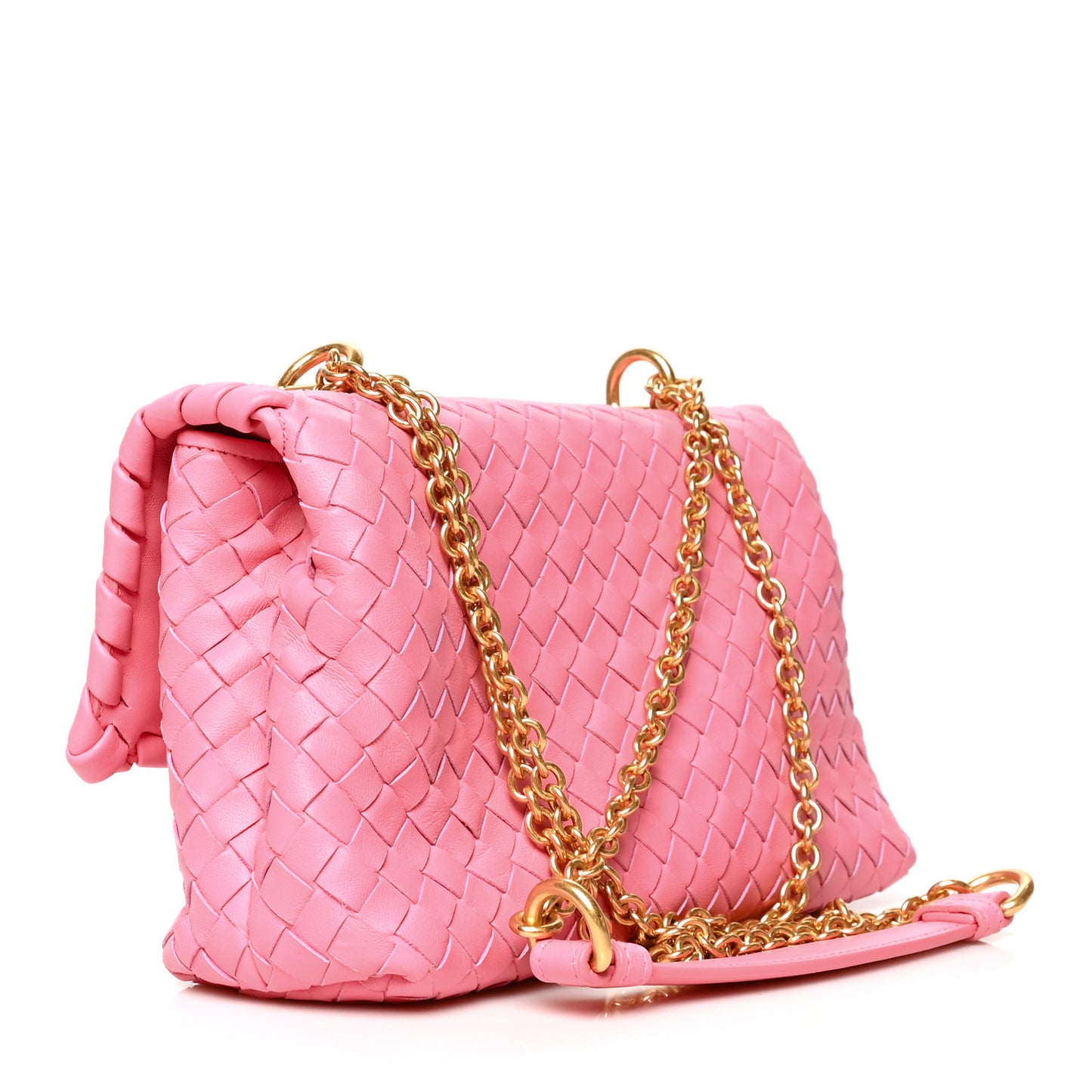 Nappa Intrecciato Baby Olimpia Shoulder Bag Antique Pink