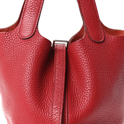 Hermes Taurillon Clemence Picotin Lock 18 PM Rouge Garance 8 of 10