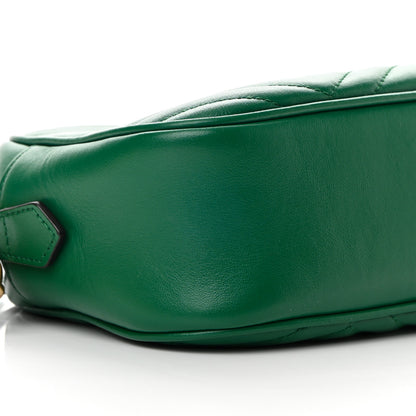 Gucci Calfskin Matelasse Small GG Marmont Chain Shoulder Bag Emerald Green 9 of 14