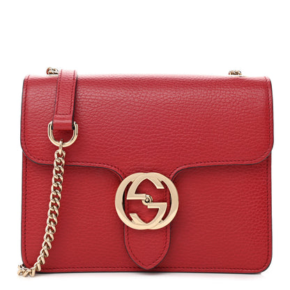 Gucci Dollar Calfskin Small Interlocking G Shoulder Bag Red 1 of 8