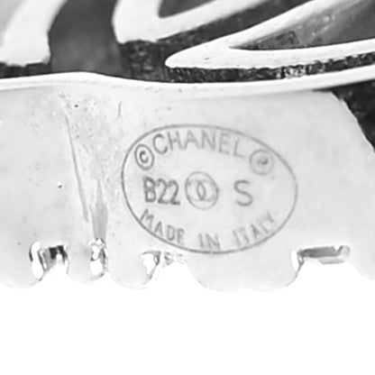 Chanel Metal Crystal CC Hoop Drop Earrings Gold 4 of 4