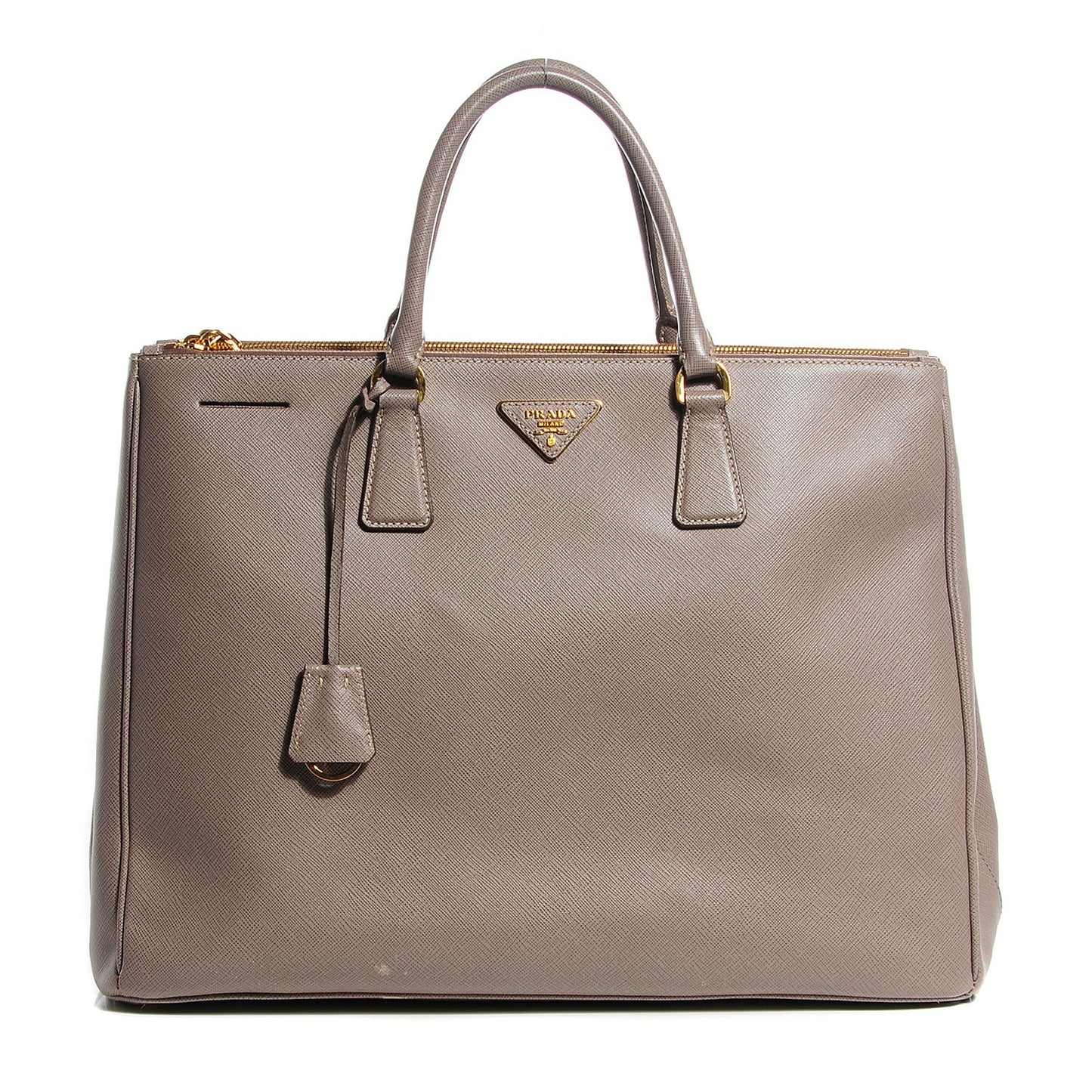 Saffiano Lux Extra Large Galleria Double Zip Tote Argilla
