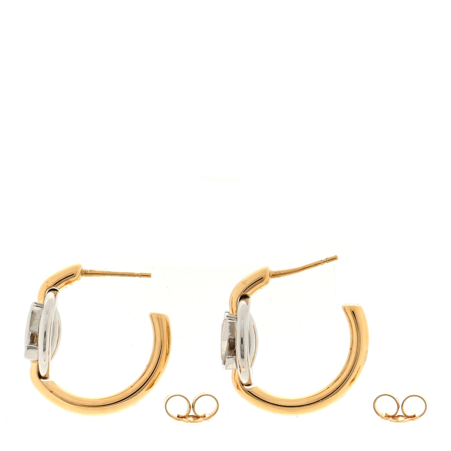 Louis Vuitton Metal My LV Dore PM Hoop Earrings Gold Silver 3 of 4