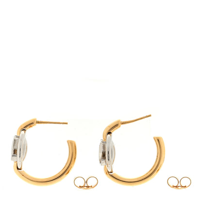 Louis Vuitton Metal My LV Dore PM Hoop Earrings Gold Silver 3 of 4