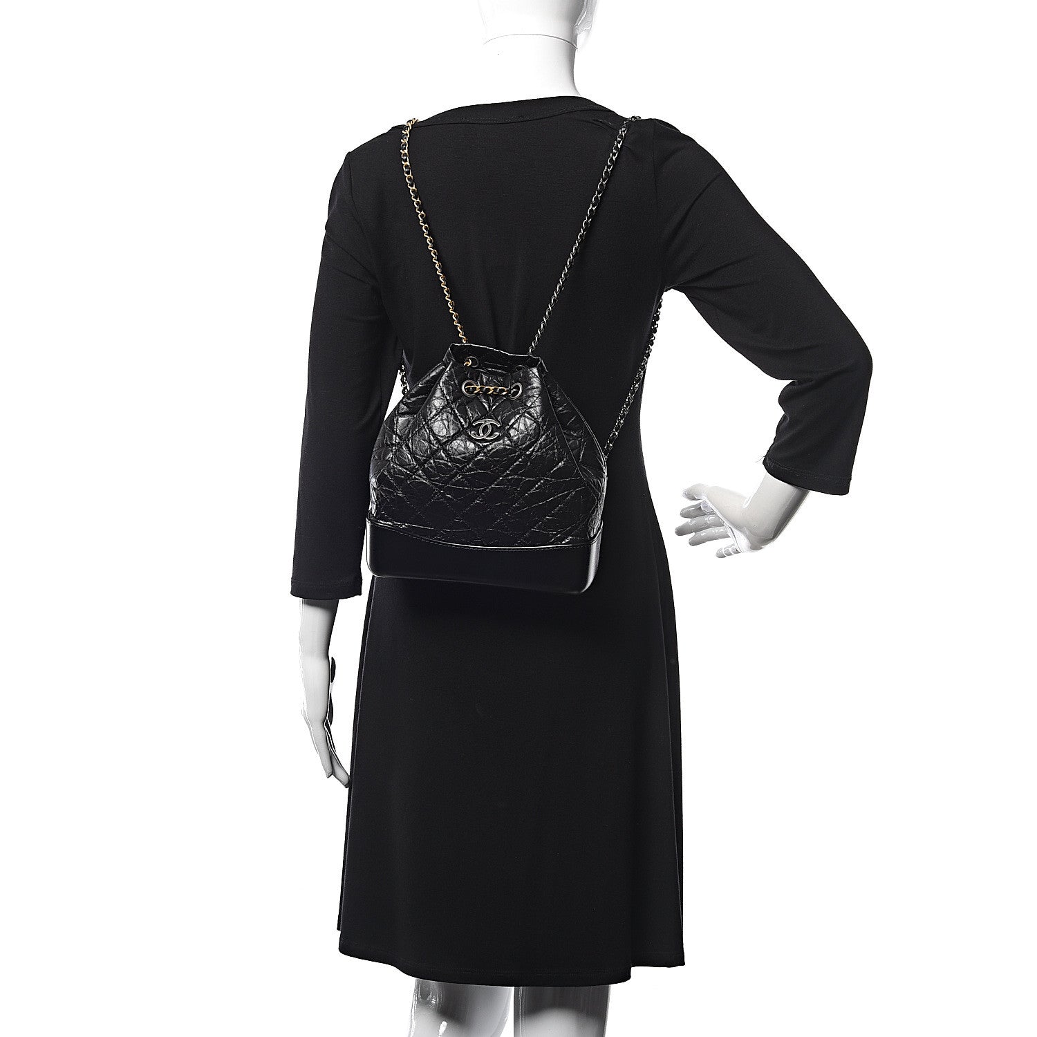 Chanel Aged Calfskin Quilted Small Gabrielle Backpack Black 2 of 10