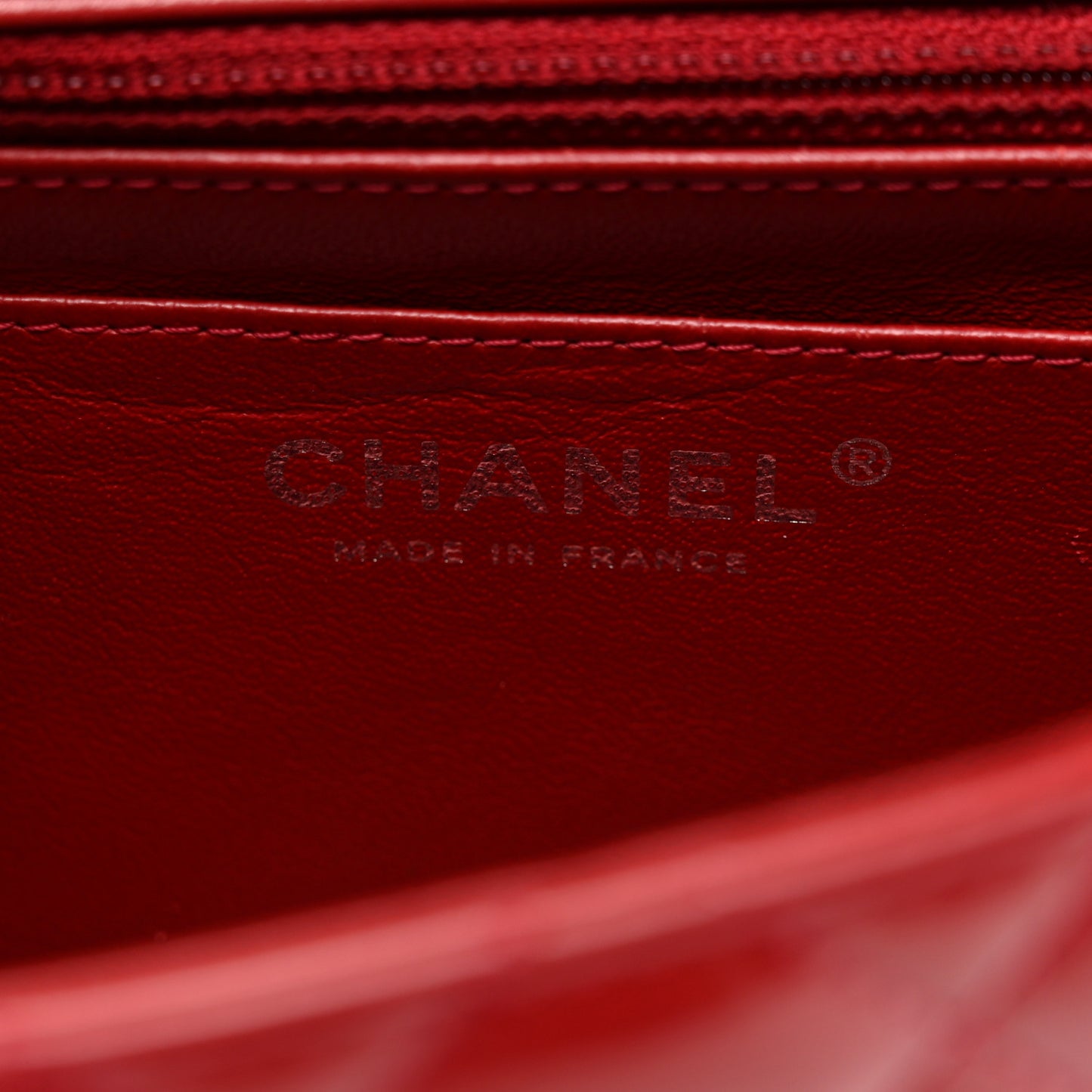Patent Quilted Mini Square Flap Red