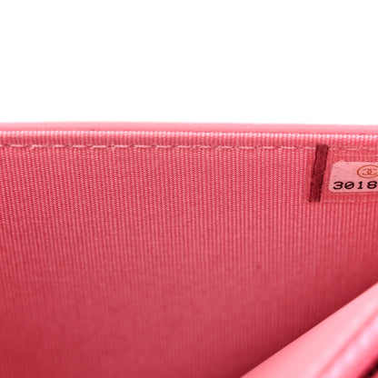 Chanel Caviar Quilted Boy Wallet On Chain WOC Pink 8 of 12
