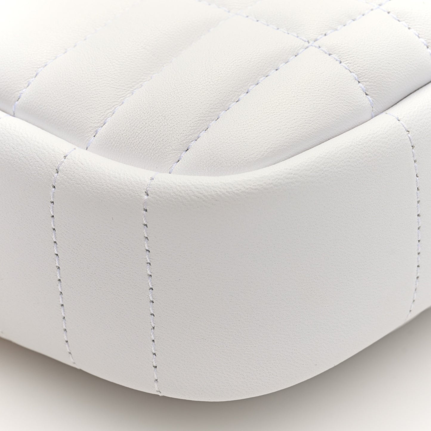 Lambskin Quilted Mini Lola Camera Bag White