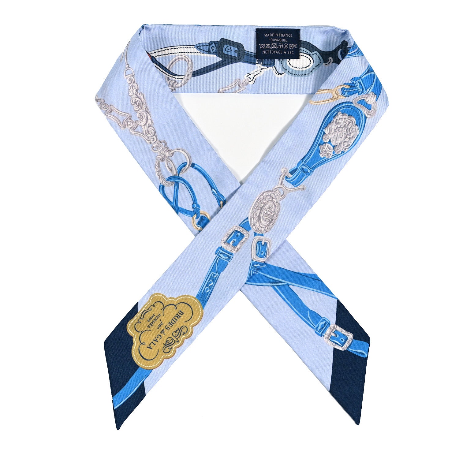 Hermes Silk Brides De Gala Twilly Bleu Ciel Cobalt 1 of 4