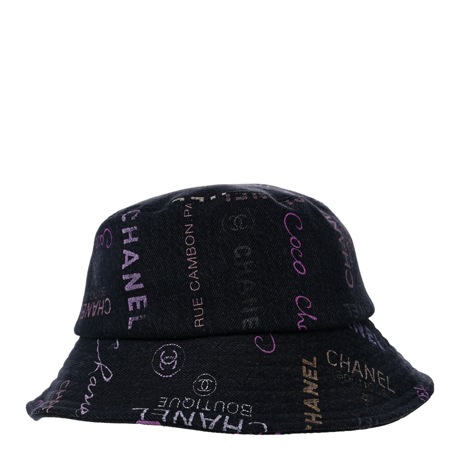 Chanel Denim Mood Cloche Bucket Hat S Black 1 of 6