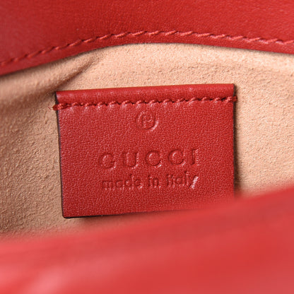 Gucci Calfskin Matelasse Super Mini GG Marmont Shoulder Bag Hibiscus Red 7 of 11