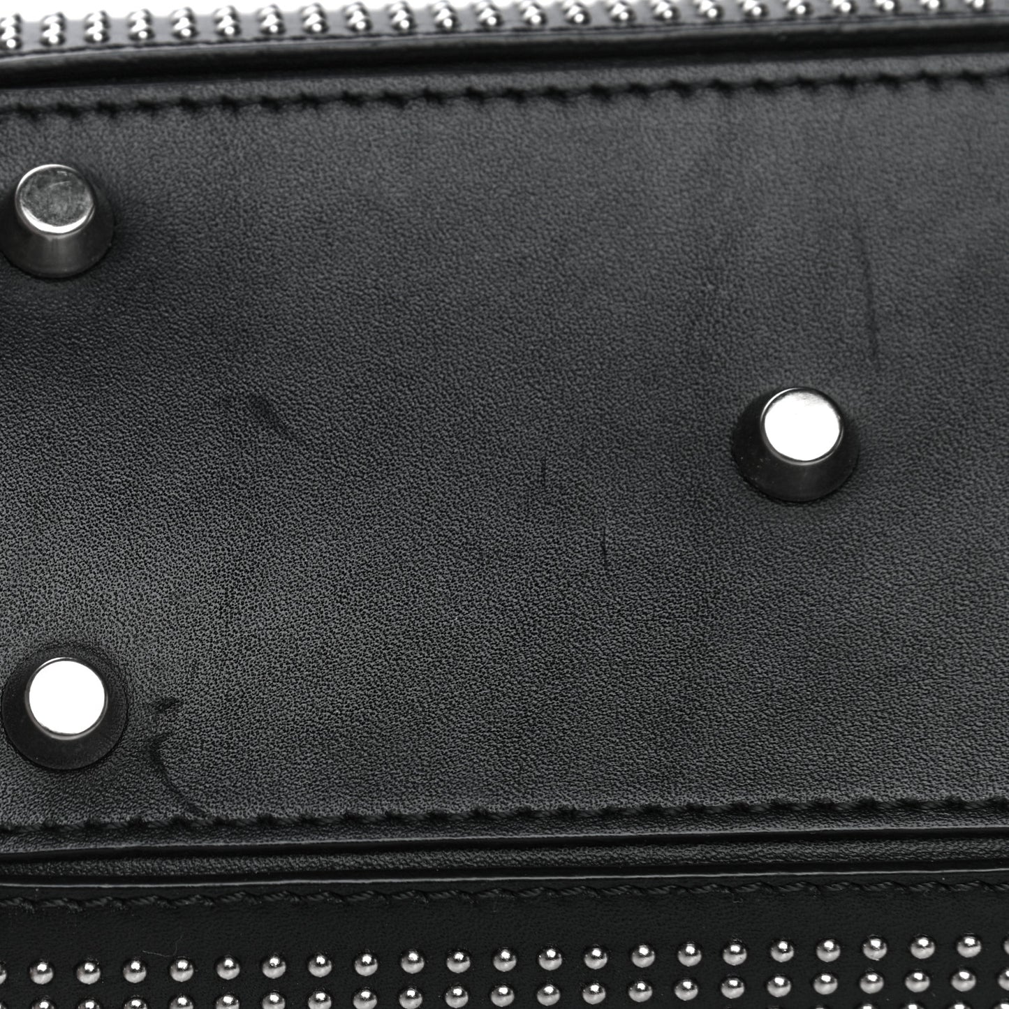 Calfskin Studded Mini Heroine Top Handle Bag Black