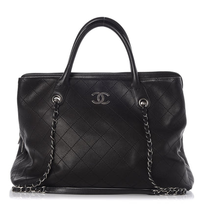 Chanel Grained Vegetal Calfskin Urban Shopping Tote Black 1 of 8