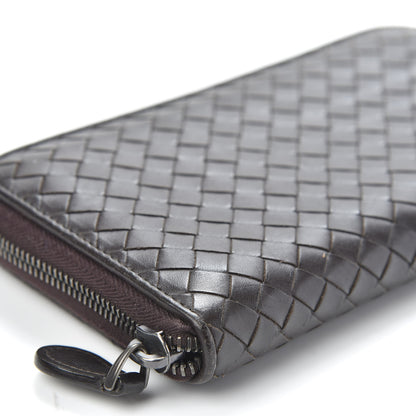 Bottega Veneta Nappa Intrecciato Zip Around Wallet Ebano 6 of 8