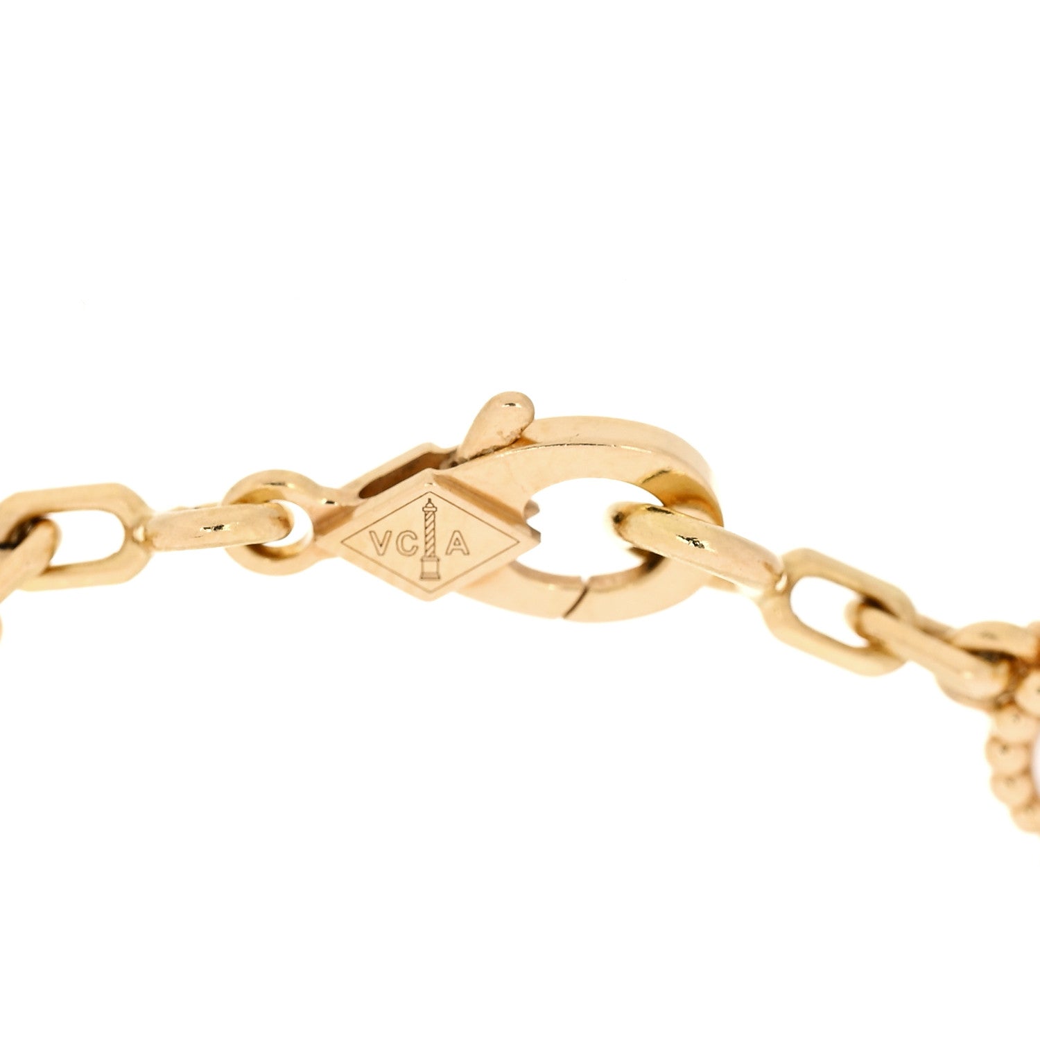 Van Cleef & Arpels 18K Yellow Gold Mother of Pearl 5 Motifs Vintage Alhambra Bracelet 4 of 7