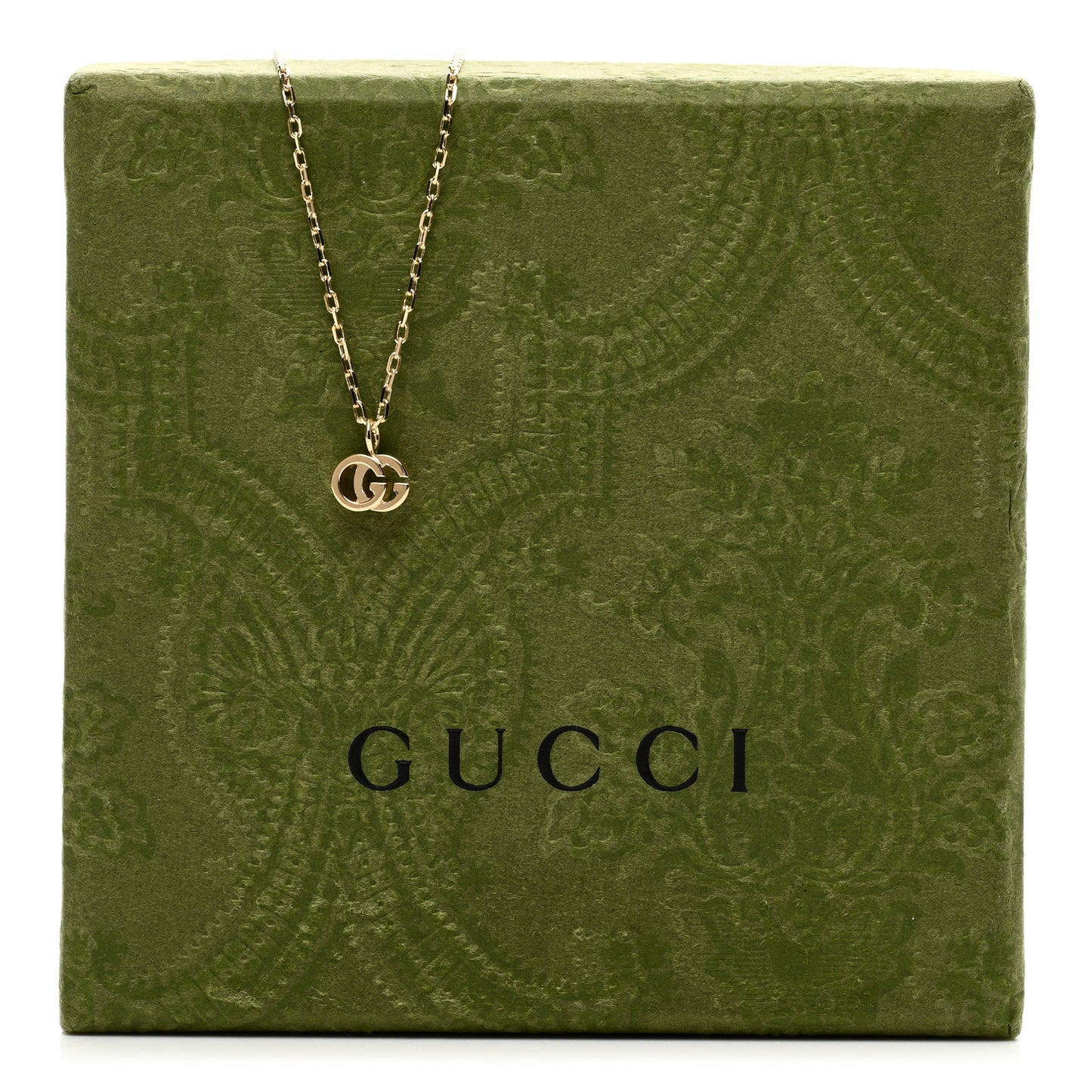 18K Yellow Gold Running G Pendant Necklace