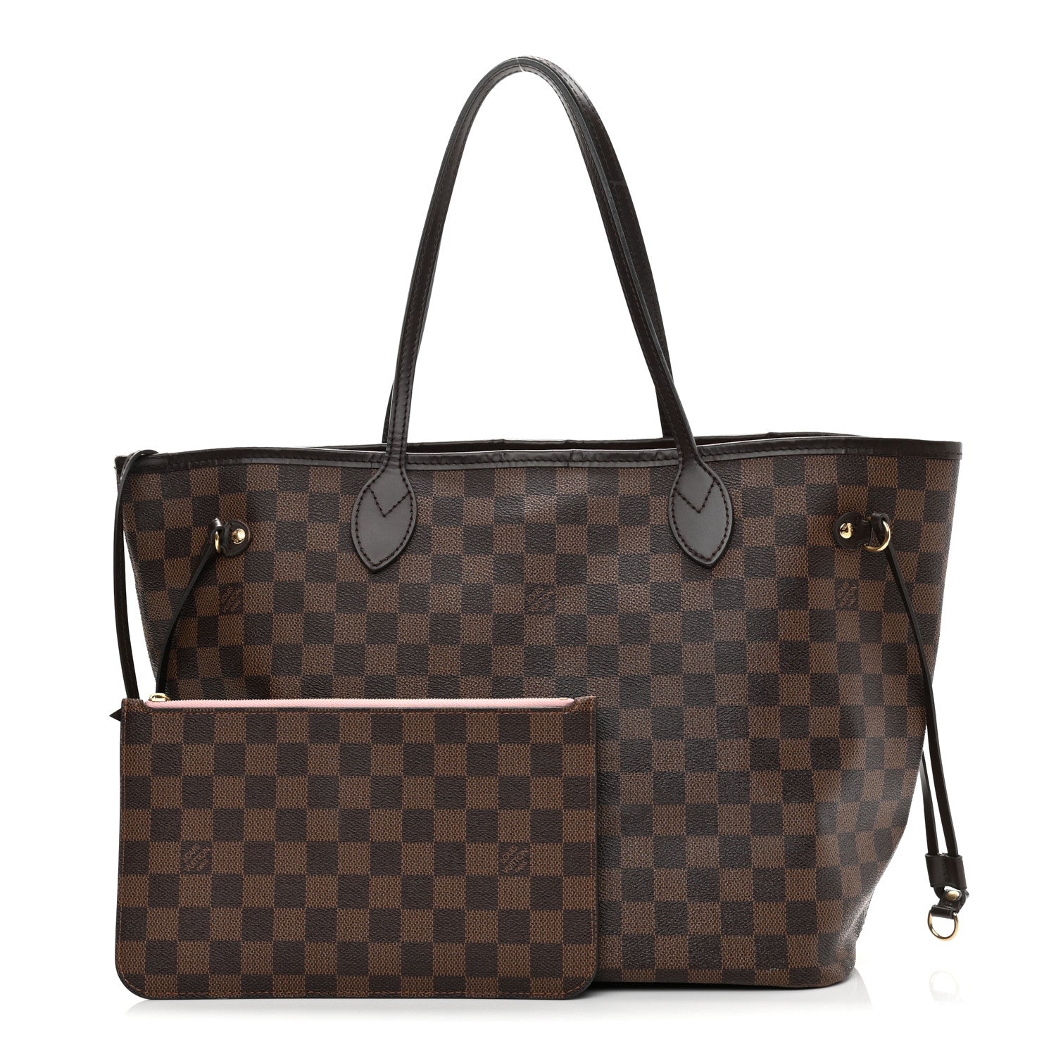 Louis Vuitton Damier Ebene Neo Neverfull MM Rose Ballerine 1 of 15
