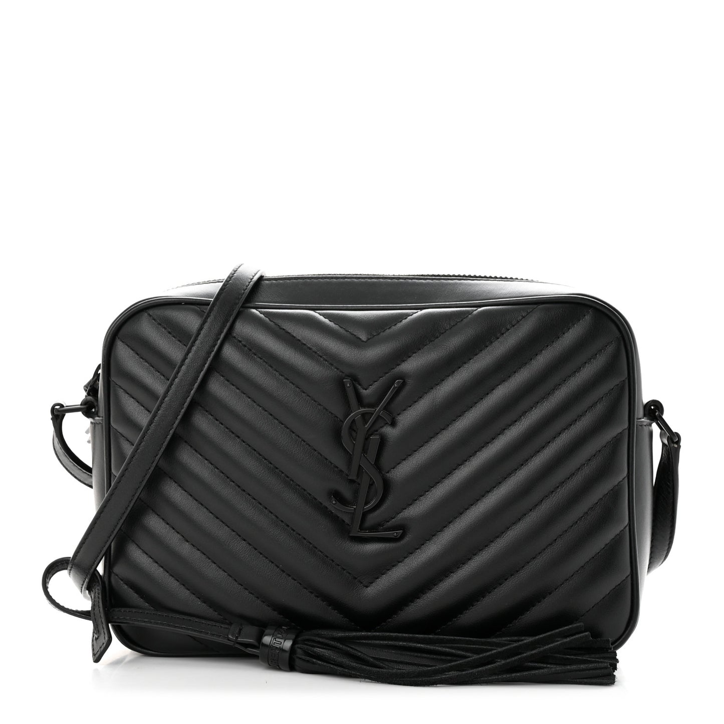 Calfskin Matelasse Monogram Monochrome Lou Camera Bag Black