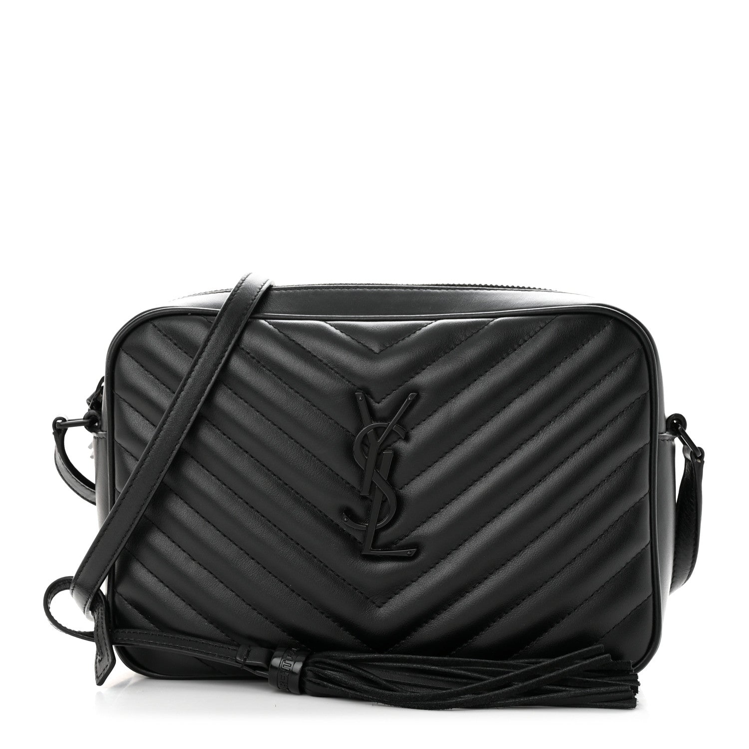 Saint Laurent Calfskin Matelasse Monogram Monochrome Lou Camera Bag Black 1 of 11