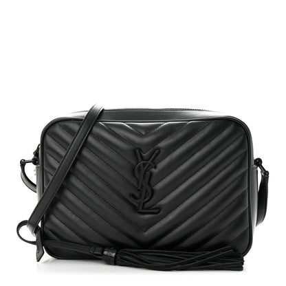 Saint Laurent Calfskin Matelasse Monogram Monochrome Lou Camera Bag Black 1 of 11