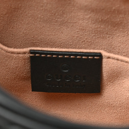 Gucci Calfskin Matelasse Mini GG Marmont Wrist Wallet Hibiscus Black 6 of 10
