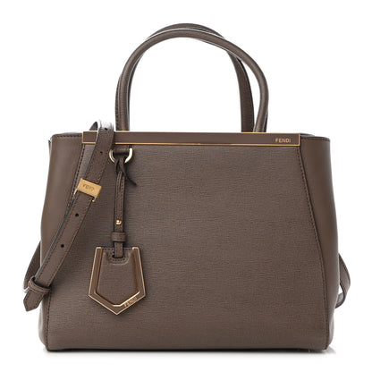Fendi Vitello Elite Flamingo Petite 2Jours Tote Seppia 1 of 9