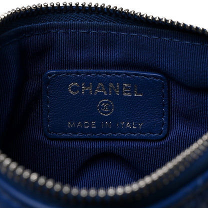 Chanel Lambskin Quilted Small Cosmetic Case Blue 6 of 7
