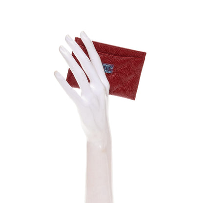 Chanel Caviar Quilted Card Holder Red 2 of 8