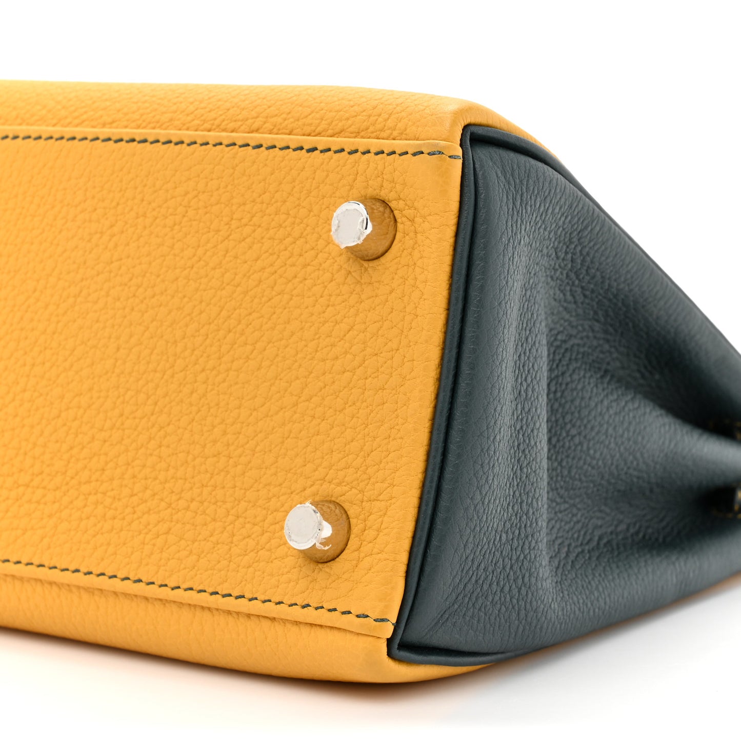 Togo Horseshoe Kelly Retourne 25 Jaune Ambre Vert Cypress