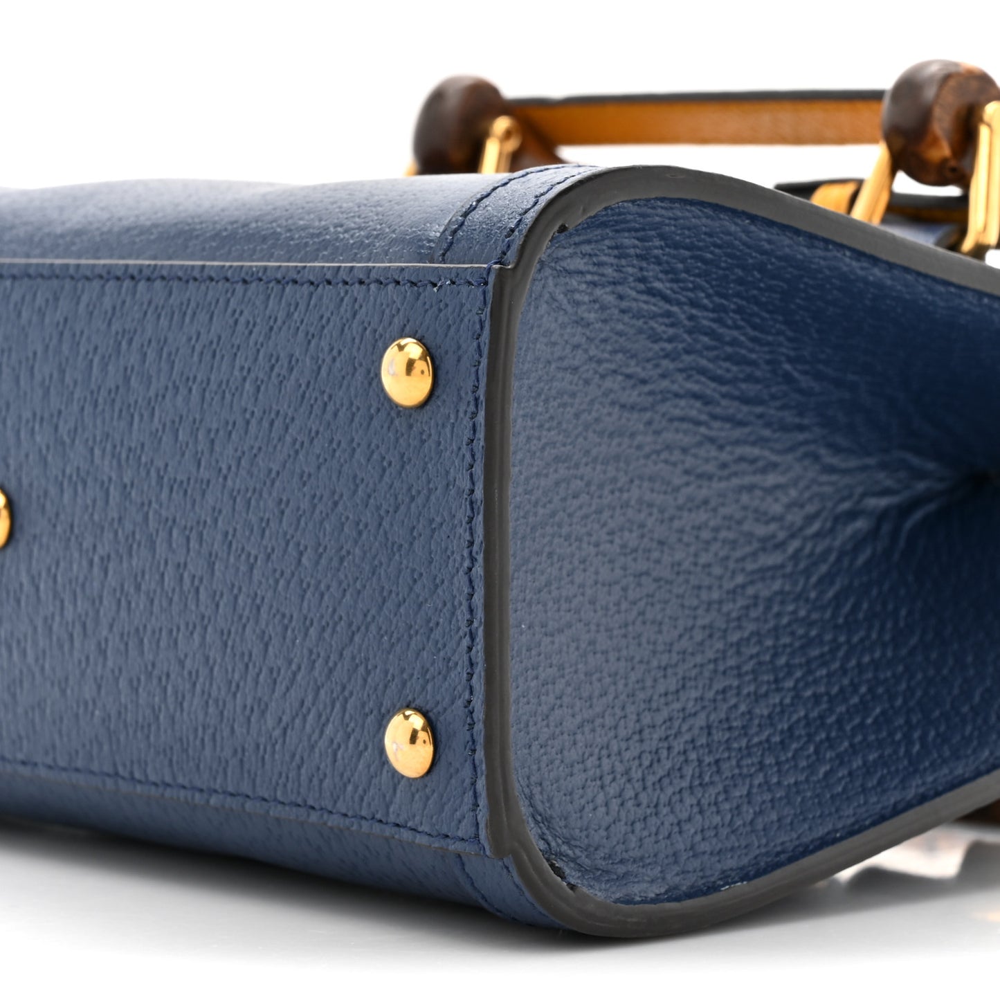 Wonka Grain Calfskin Mini Diana Tote Bag Royal Blue Yellow